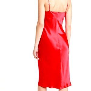 L'AGENCE JODIE V NECK SILK SLIP DRESS